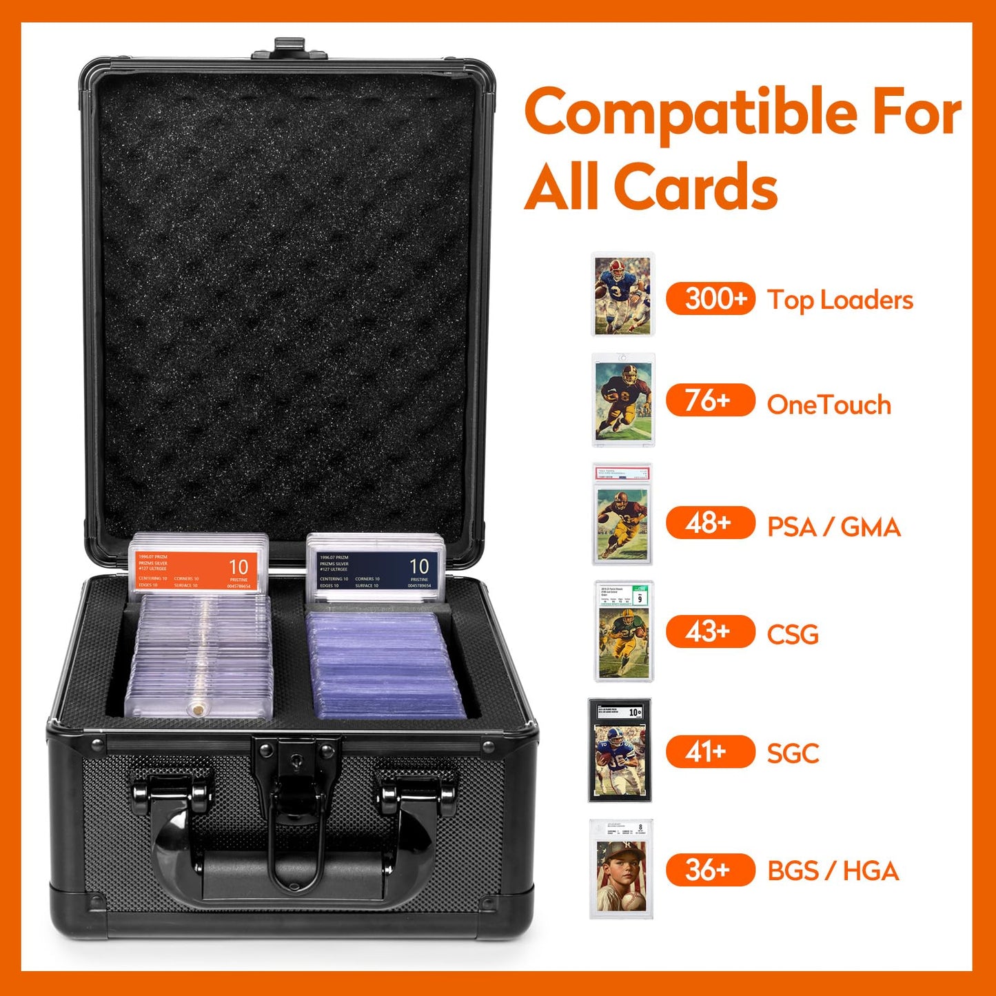 Old Canal Graded Card Storage Box, Psa Slab Case Holder For Graded Cards, Top Loaders Trading Card Storage Hard Case For Sports