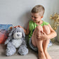 WEIGEDU Smiling Puppy Dog Stuffed Animal Plush Toys for Kids Boys Girls Birthday Nursery Bedtime Easter Gifts  17.7 inches Gray