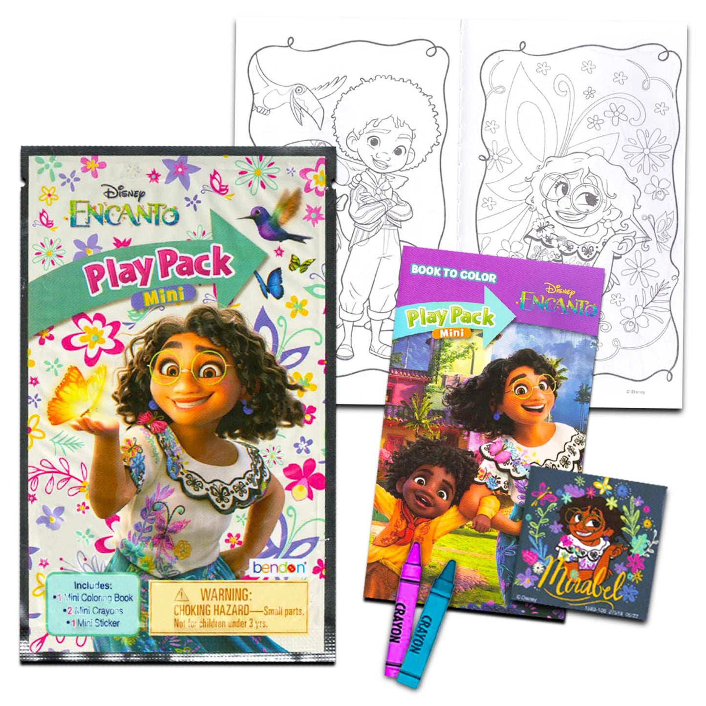 Bendon Grab & Go Play Packs - 72 Count Assortment with Coloring Books, Crayons & Stickers - Random Color