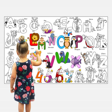 Alex Art, Coloring Posters For Kids Abc And Number - Giant Coloring Poster For Toddlers - Wall Size Alphabet Large Coloring Sheet For Table Floor - Jumbo Coloring Activities