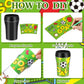 Yiyiring Set of 12 Color Your Own Sports Ball Cups, 10 oz, Black/White, DIY Plastic Mugs for Parties and Classroom Activities
