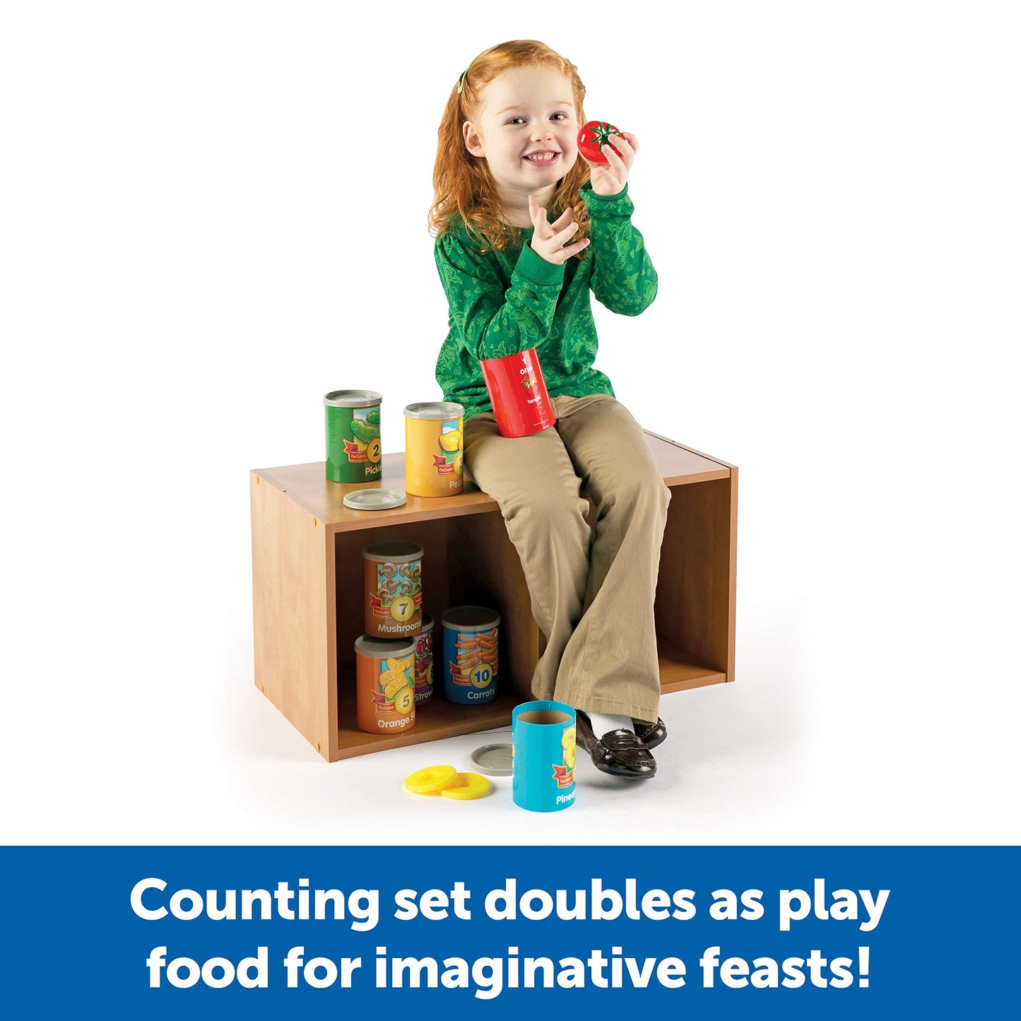 Learning Resources One To Ten Counting Cans - 65 Pieces, Ages 3+ Toddler Learning Toys, Preschool Pretend Play Toys, Supermarket