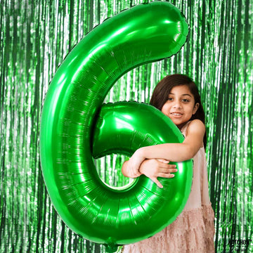 Katchon, Giant Dark Green Number 6 Balloon - 40 Inch | 6Th Birthday Balloon For 6Th Birthday Decorations | 6 Balloons For Birthday | Six Balloon Number | 6 Year Old Balloon For 6 Year Decorations