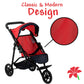 Baby Doll Stroller For Dolls - Jogger Toy Doll Stroller For Toddlers 3 Years And Up, Adjustable Canopy & Storage Basket, Red Design For Kids