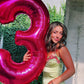 Hot Pink Number 1 Balloon For First Birthday 40 Inch, 1St One Number Balloons Birthday Decorations For Girl Boy Toddler Baby