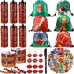 Maxdot 81 Pcs Football Party Favors Set Water Bottle Drawstring Bags Acrylic Keychain Knotted Bracelet 50 Stickers Oil Pen Sport