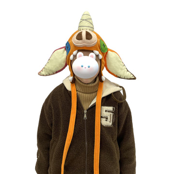 SLDFMV Halloween BOTW Kids Bokoblin Mask TOTK Link Pig Plush Hat Cosplay Prop Xmas Gift Cute Cartoon Toy Decorative Helmet