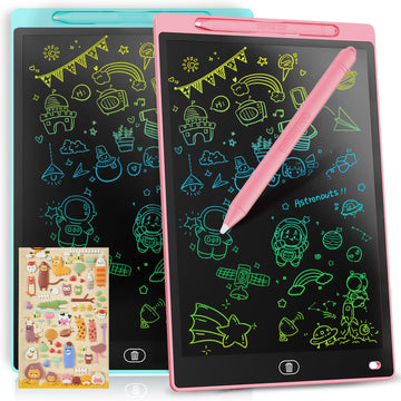 [2 Pack] Genialba LCD Writing Tablet 10-Inch Colorful Doodle Board, Toddler Learning Educational Toys Gifts for 3-8 Years Old Gi