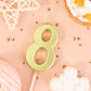 PHD CAKE 2.76 Inch Modern Gold 8 Number Birthday Candles, Gold Number Candles, Cake Number Candles, Party Celebration