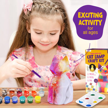 Laoese Paint Your Own Cat Lamp Kit, Art Supplies Arts & Crafts Kit, Painting Kit For Kids 6-12, Arts And Crafts For Kids Ages 8-