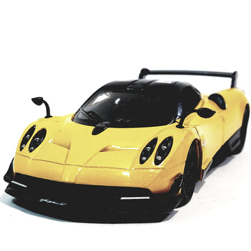 KiNSMART 2016 Pagani Huayra BC Yellow 5'' 1:38 Scale Die Cast Metal Model Toy Car w/Pullback Action