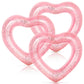 Whaline 3Pcs Inflatable Heart Pool Float With Glitter Inside Rose Gold Swim Heart Shaped Pool Rings Float Loungers Tube For Summer Swimming Pool Beach Bachelorette Party, 47.3 X 39.4 Inch