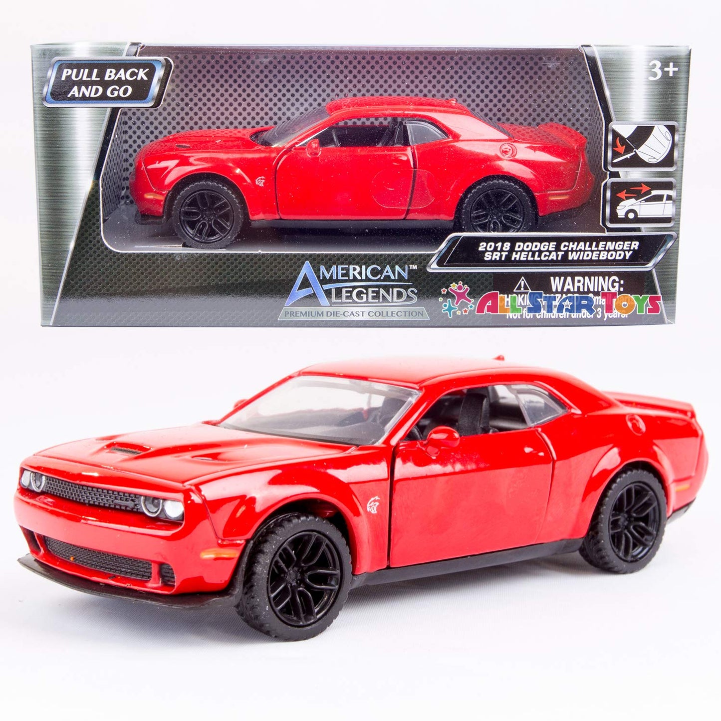 American Legends 2018 Dodge Challenger Hellcat Widebody Model 3318DD Metal Red