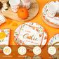 200 Pcs Little Cutie Baby Shower Paper Plates Napkins Cups Orange Baby Shower Party Supplies Tableware Set Orange Disposable Cup