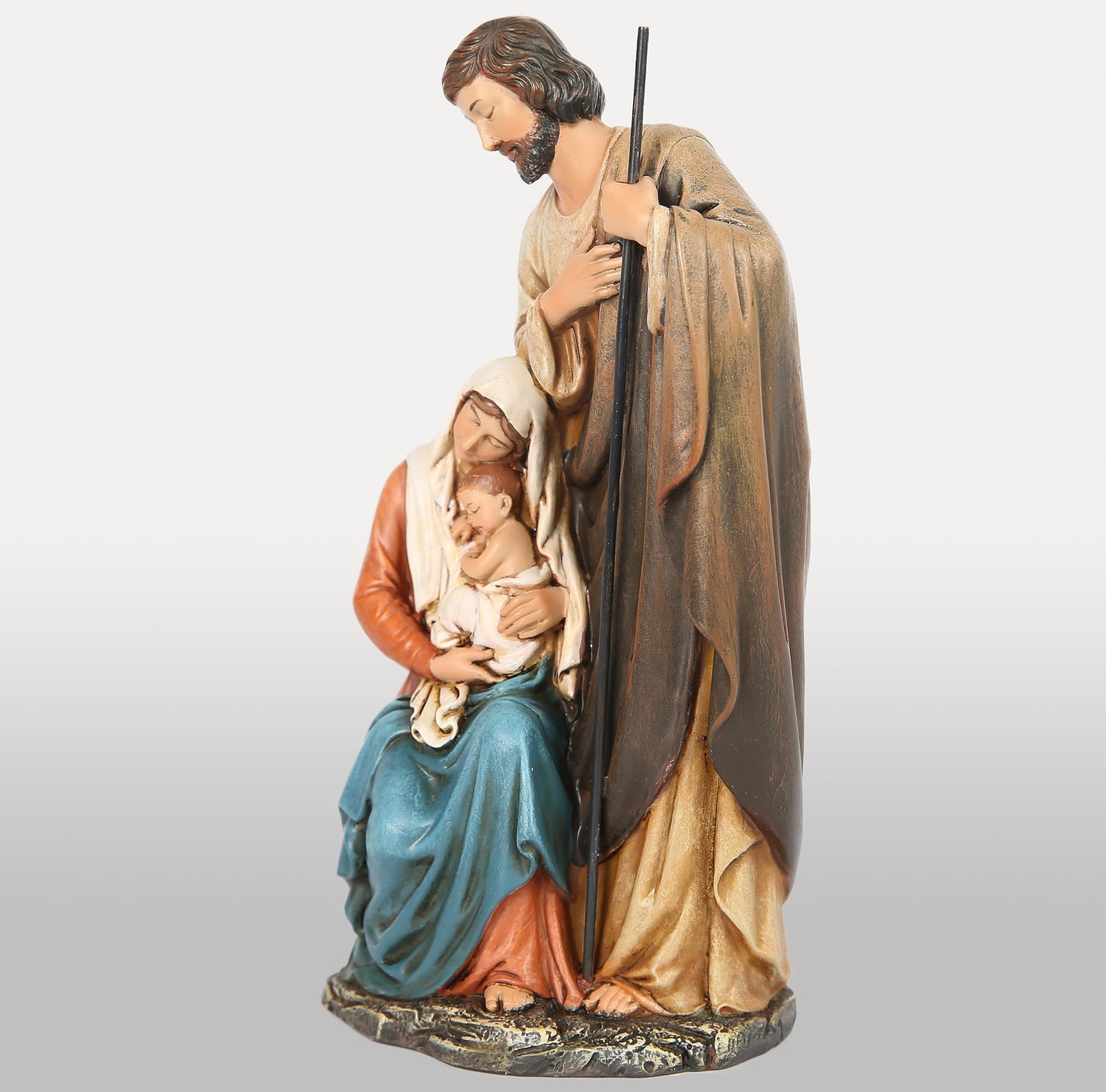 BC BUILDCLASSIC Holy Family Statue, 6" Renaissance Resin Figurine for Christmas Home Decor, Nativity Scene Collectible