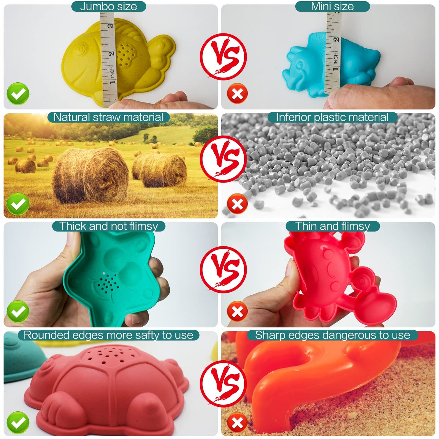 Beach Toys for Kids - Sand Toys Set Includes Collapsible Sand Bucket Shovel and Sand Rake Toys for Beach 12 PCS, Sandbox Toys Sa