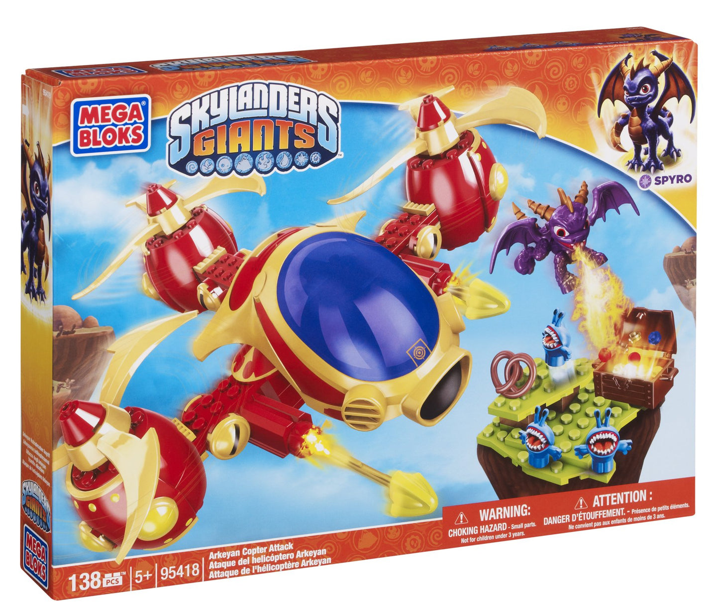 Mega Bloks Skylanders Arkeyan Copter Attack