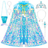 Meland Princess Dress Up For Girls - Mermaid Cape Dress Up Clothes With Bag Crown, Gift For Girls 3 4 5 6 7 8 Years Old