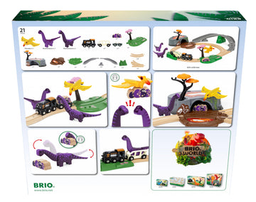 Brio World – 36094 Dinosaur Adventure Set | Deluxe Toy Train Set For Kids Aged 3 Years Up | Includes Playful Dinosaurs & Scenic Pieces | Compatible With Brio Train Sets