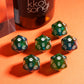 HDdais 10 Pack Glitter D20 Dice, Set of 10, 20 Sided Dice Blue Mixed Green Nebula D20 Polyhedral Dice for DND RPG MTG Tabletop G