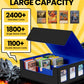 Newloop Trading Cards Storage Box - 6-Window Display 2400+ Tcg Commander Deck Case Pkm With 6 Card Holders For Magic The Gatheri