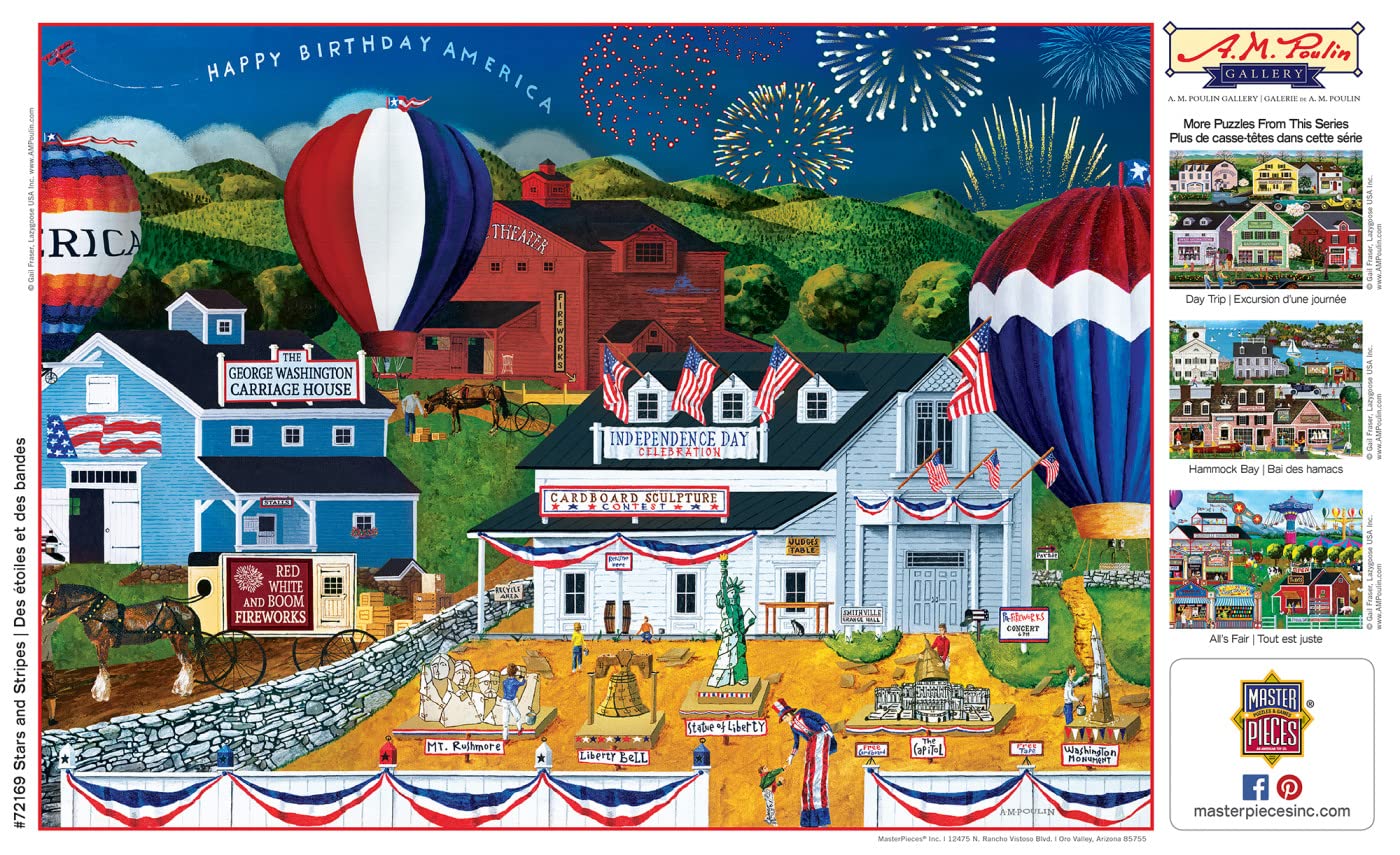 Masterpieces 1000 Piece Jigsaw Puzzle For Adults, Family, Or Youth - Stars And Stripes - 19.25'X26.75'