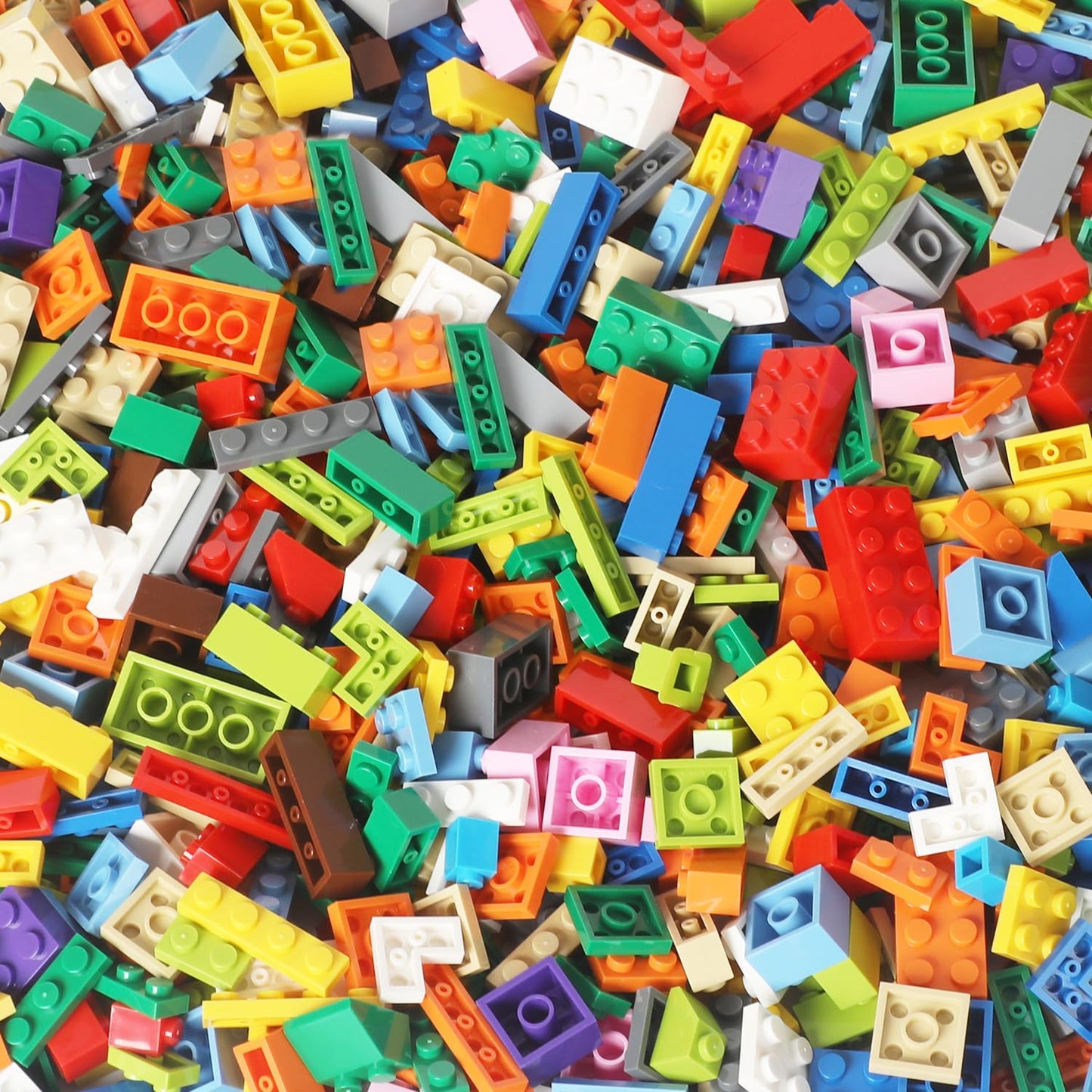 Ekuzi Building Bricks Compatible With Lego Classic - 1000 Pieces Basic Bulk Building Blocks In Random Color - Mixed Shape