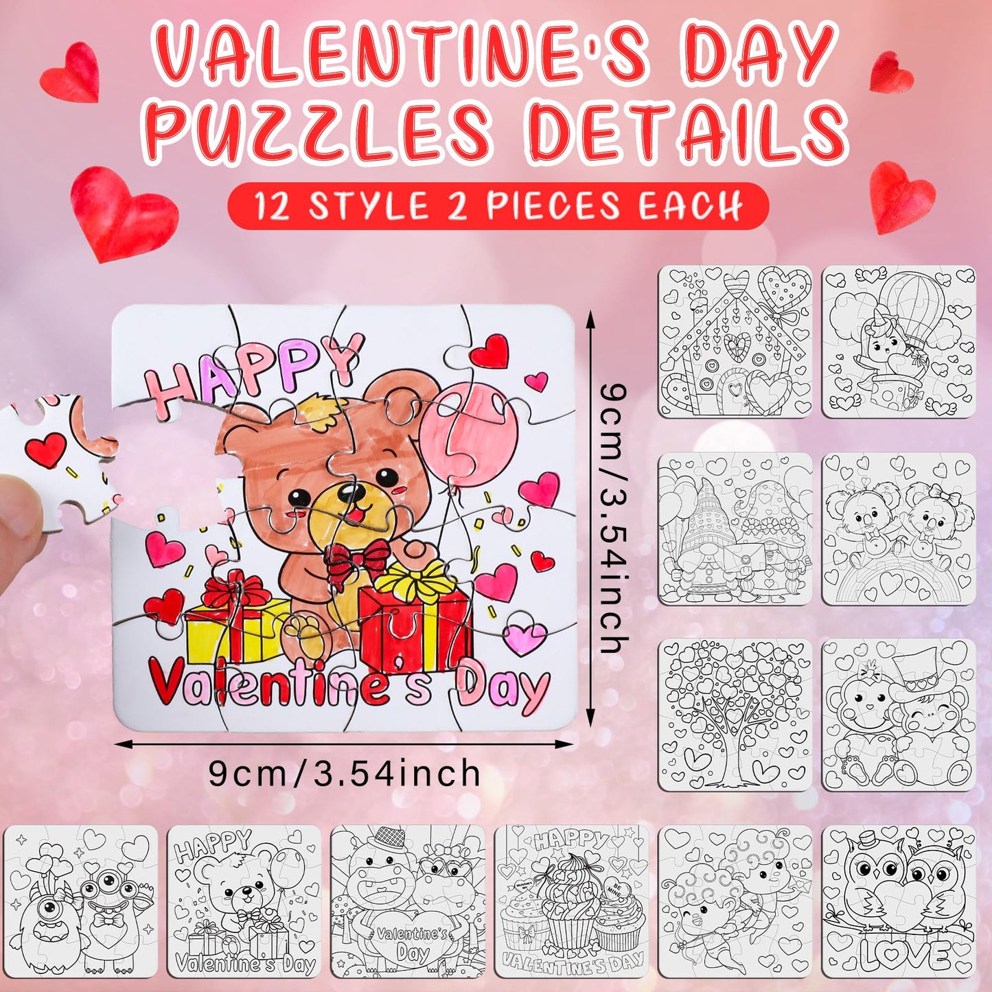 Realspring 24 Pack Color Your Own Jigsaw Puzzles For Kids Coloring Puzzles Diy Paper Jigsaw Party Favors Gifts Exchange Classroo