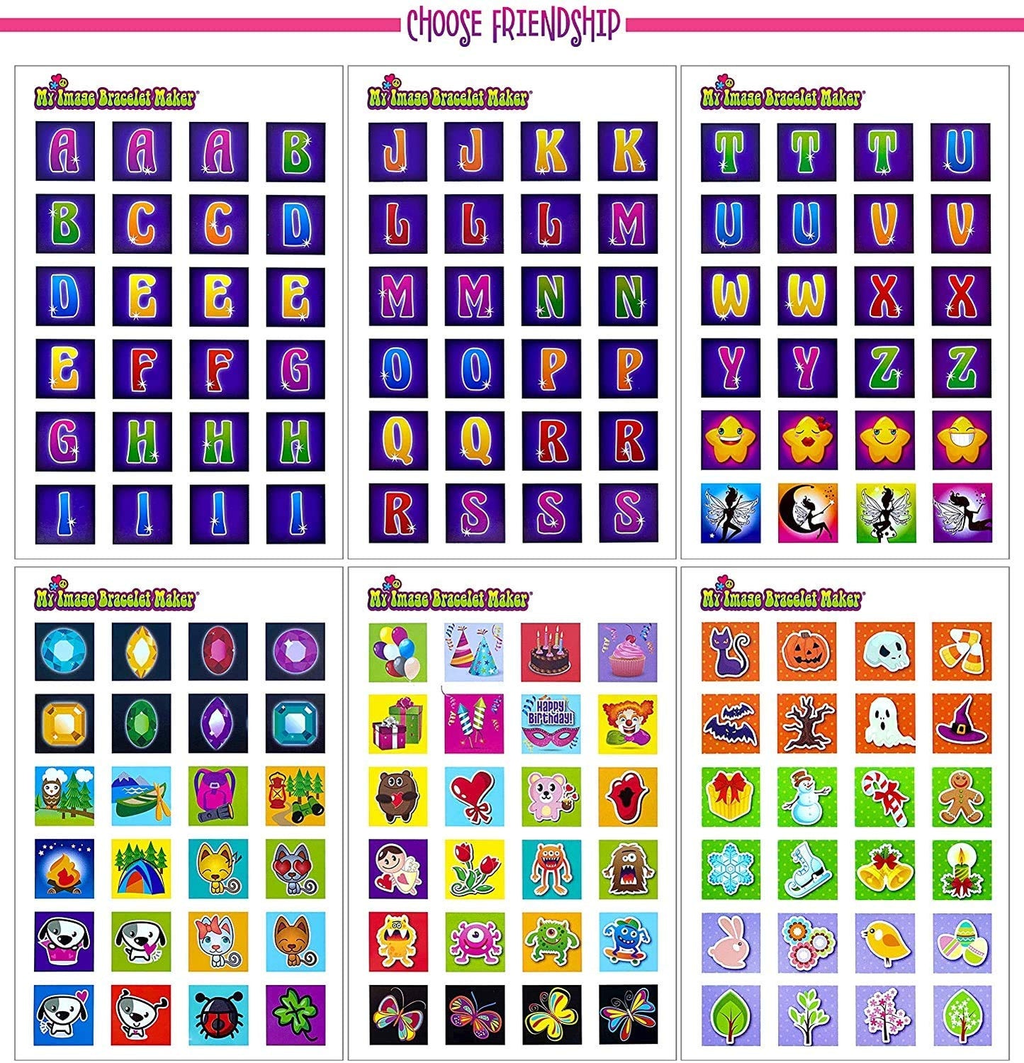 Choose Friendship, My Image Bracelet Maker Refill Kit, Jewelry Maker Kit for Kids, 200 items