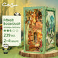 CUTEBEE Book Nook Kit - DIY Miniature House Dollhouse Kit for mature-themed and Teens  Booknook Bookshelf Decor Alley Model Build with LED Light  Gifts for Family and Friends (Panda Bookshop)