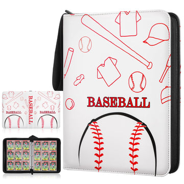 Tcguard 9 Pockets Trading Card Binder With Sleeves Card Organizer, 900 Double Sided Pocket Pu Card Collection Binder, Baseball B