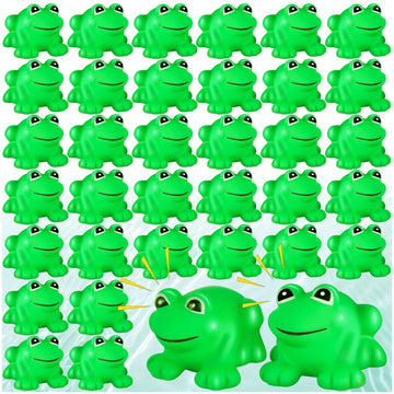 Mgztthw 18 Pcs Rubber Frogs For Kids, Cute Floating Squeaky Frog Bath Toy Mini Plastic Frogs For Cake Decoration Classroom Carni