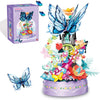 Flower Bouquet Building Kit With Led Light, 630 Pcs Butterfly Flowers Mini Bricks Building Blocks Sets Botanical Collection Deco