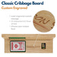 WE Games Custom Engraved Wooden Cribbage Game Set Natural Stain, Continuous 3 Track for 2-3 Players, Travel Cribbage Board with