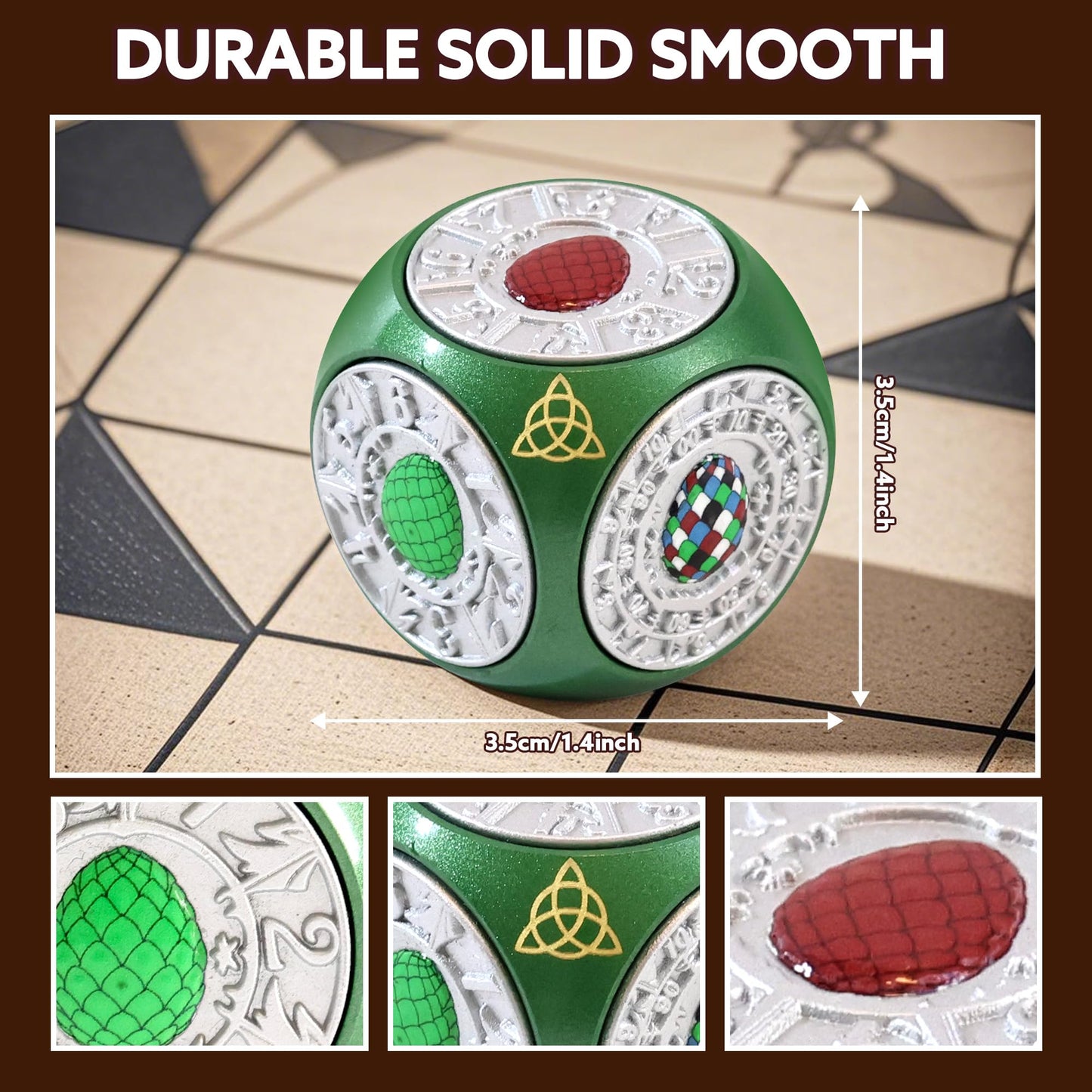 Metal Dnd Spinner Dice Set, 7 In 1 D&D Dice Spinner With Unique Dragons Egg Relief For Dungeons And Dragons Gifts, Fantasy D&D T