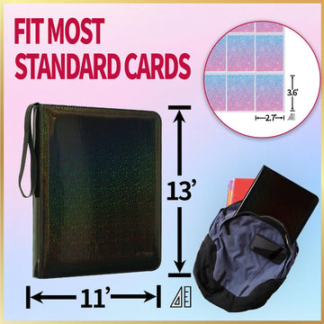 Dosanlues Card Binder 9 Pocket - 1080 Double Sided Pocket PU enhanced Zip Trading Card Binder Collectible Card Albums for MTG  TCG  Sports Cards  Game Cards  Black