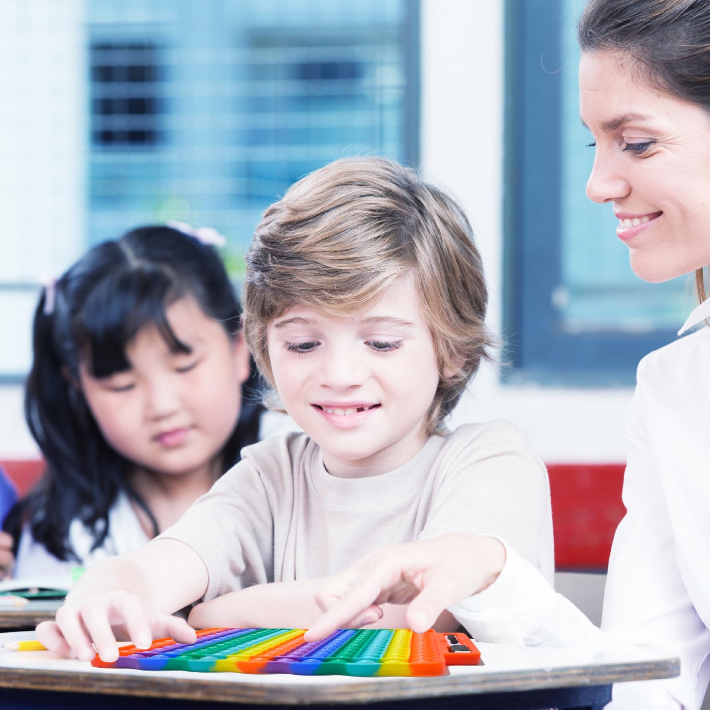 Proweber Multiplication Chart Pop Fidget Toy with Stress-Relieving Poppers Math Game Board for Kids Early Education Family Learning Tool to Master Times Tables & Arithmetic Skills (Rainbow 12X12)