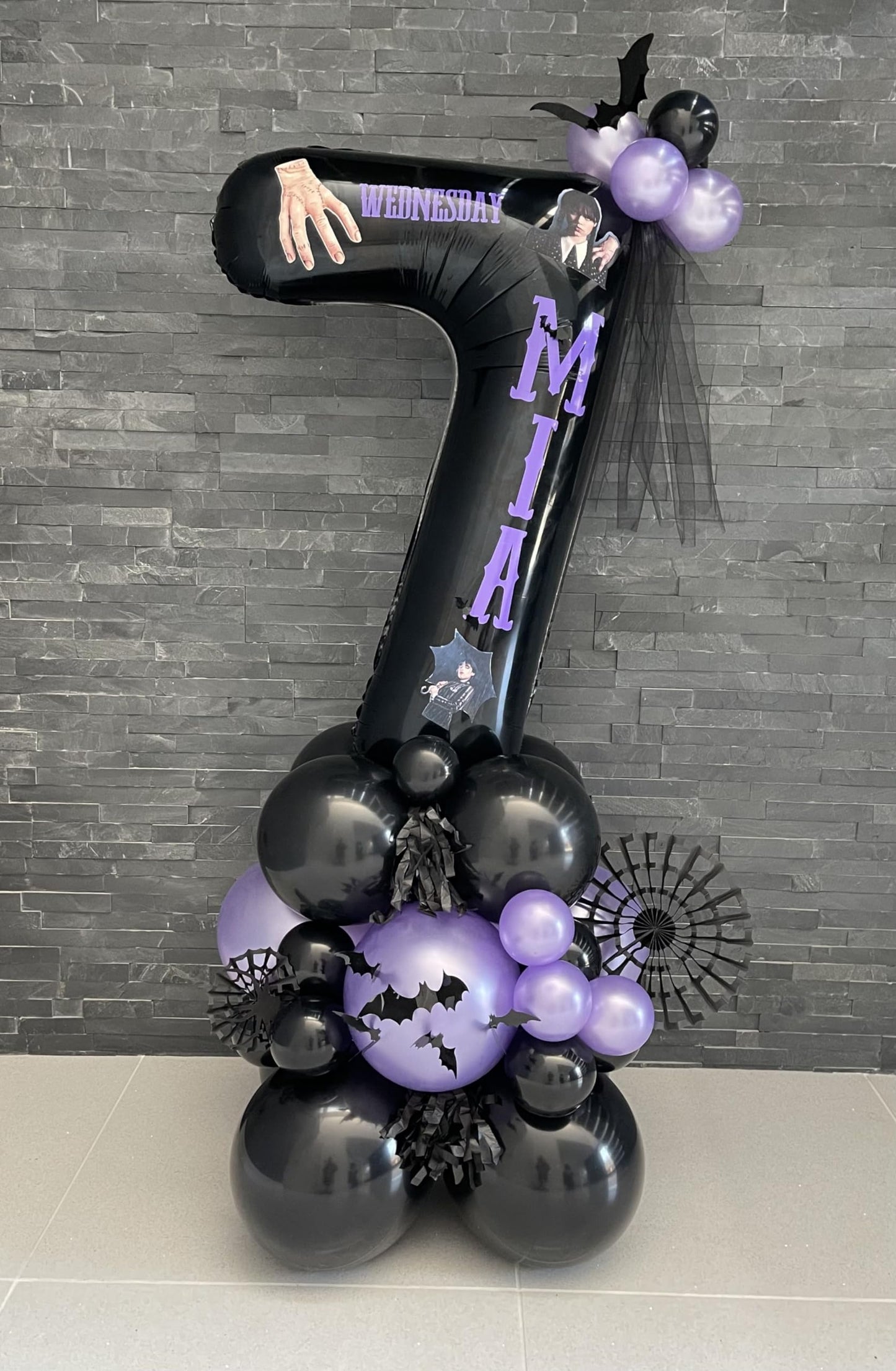 7 Balloon, Black Number Balloon 40 Inch, Black Party Decorations, 7Th Balloon Number, Black Seven Birthday Decorations, Number 7
