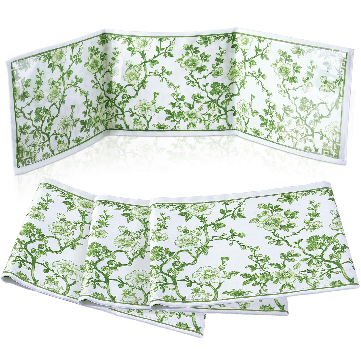 Sonwyoung 4 Pack Chinoiserie Mahjong Card Holder Chinoiserie Print Mahjong Card Sleeve Large Size(6 1/8   x4 3/4   ) Soft Printe