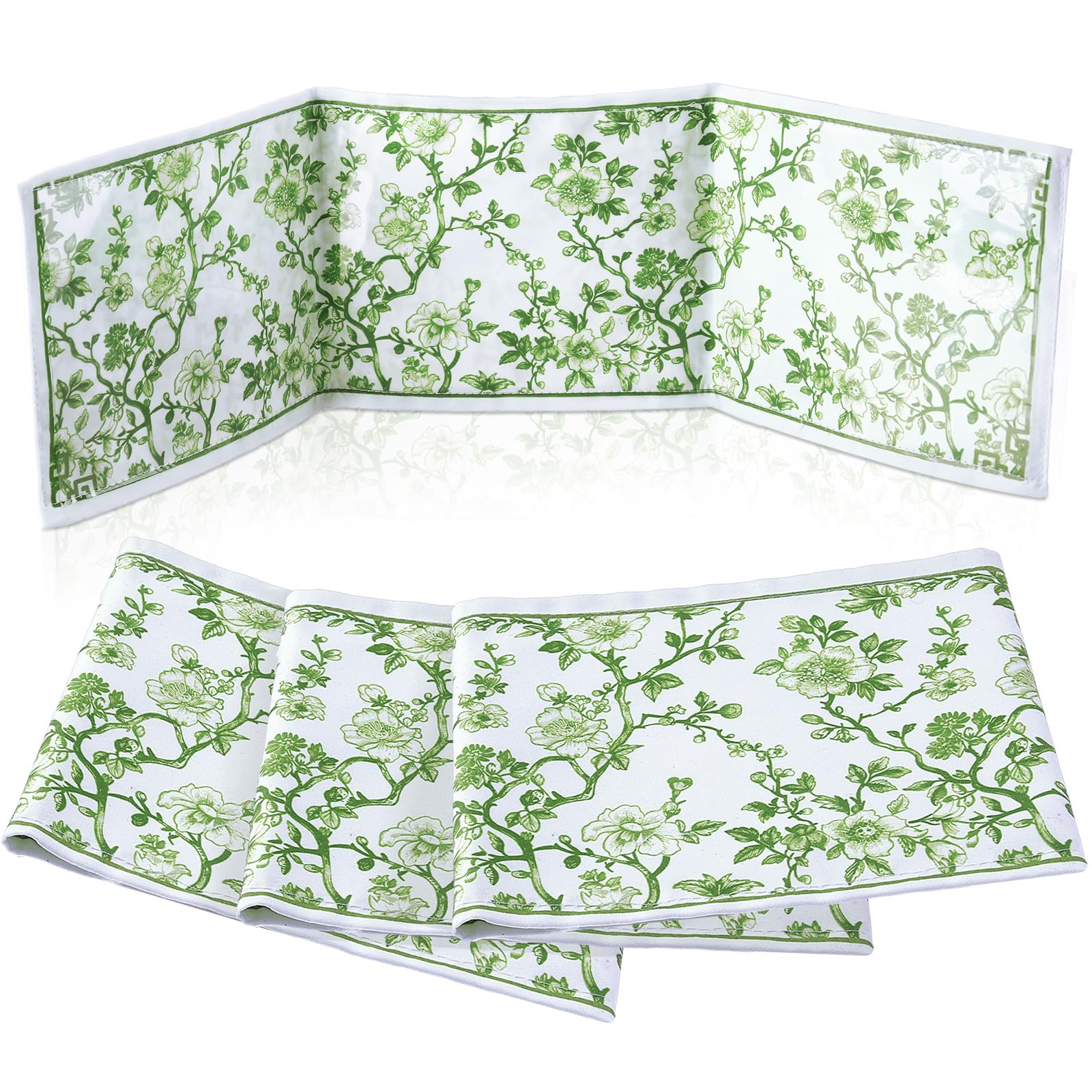 Sonwyoung 4 Pack Chinoiserie Mahjong Card Holder Chinoiserie Print Mahjong Card Sleeve Large Size(6 1/8   x4 3/4   ) Soft Printe