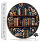 PICKFORU Blooming Bookshelf Puzzles for Adults 1000 Pieces, Round Book Flower Puzzle Library, Wildflower Pages Jigsaw Puzzles, C