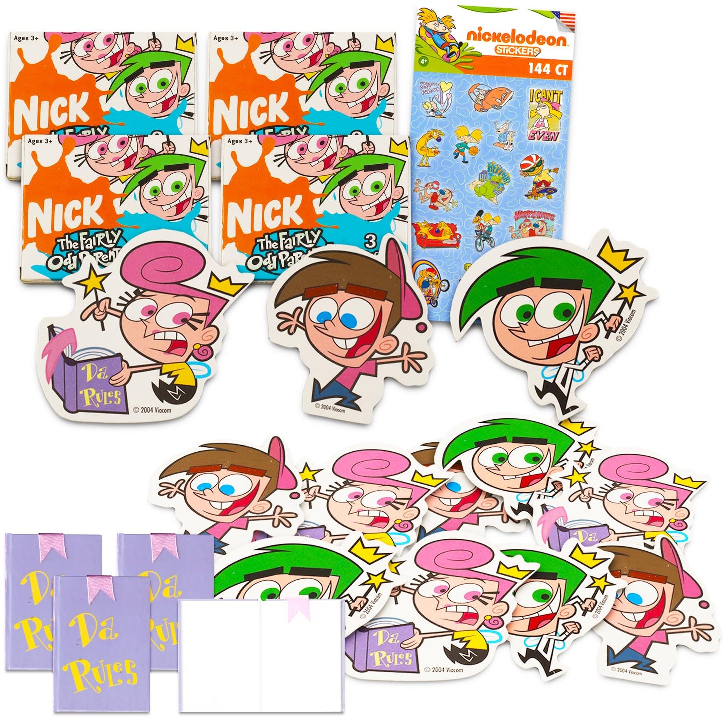 Nickelodeon Fairly Odd Parents Party Favors Set - Bundle with 12 Fairly Odd Parents Mini Notebooks, 12 Magnets, and Stickers | F