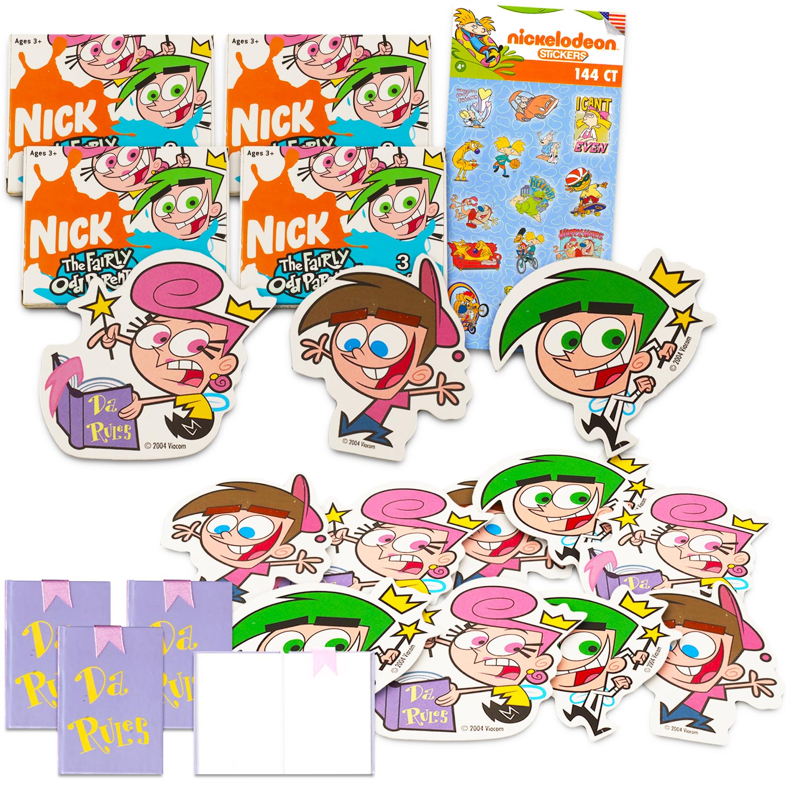 Nickelodeon Fairly Odd Parents Party Favors Set - Bundle with 12 Fairly Odd Parents Mini Notebooks, 12 Magnets, and Stickers | F