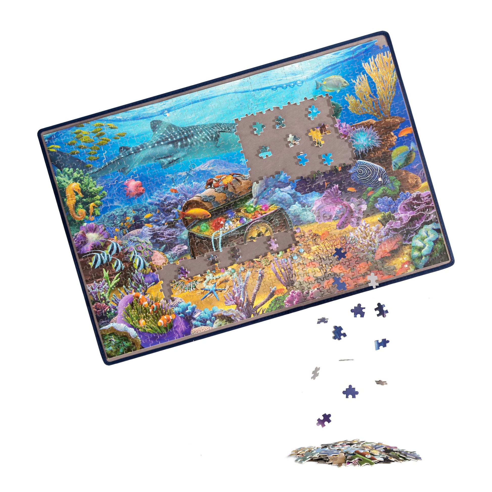 Becko US Jigsaw Puzzle Board Portable Puzzle Mat for Puzzles Storage Saver  Non-Slip Surface  Up to 1000 Pieces (Gray)