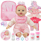 Smilesskiddo 12 Inch Soft Body Baby Doll For Toddlers With Take Along Doll Backpack Carrier Accessories, Baby Doll Clothes And B