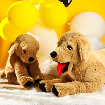 Civaner 2 Pcs Dog Stuffed Animals Plush Soft Cuddly Golden Retriever Plush Toys Large Stuffed Animals Puppy Dog Toy For Birthday Party, 27.6 Inch And 13.8 Inch