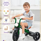 KRIDDO Kids Tricycles Age 2 Years to 5 Years, 12 Inch Puncture Free Rubber Wheel w Front Light, Adjustable Seat Height, Gift Tod