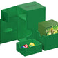Ultimate Guard Flip 'N' Tray 80+, Deck Case For 80 Double-Sleeved Tcg Cards + Dice Tray, Green, Independent Magnetic Closure & M