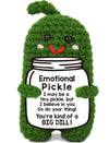 Positive Dill Pickle Crochet Small Emotional Pickle Doll Support Gift - Inspirational Christmas Crochet Cucumber, Handmade Pickl