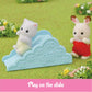 Calico Critters Baby Windmill Park, Dollhouse Playset With Persian Cat Figure Included Includes Windmill With Swing, Slide, Seesaw And Figure Medium